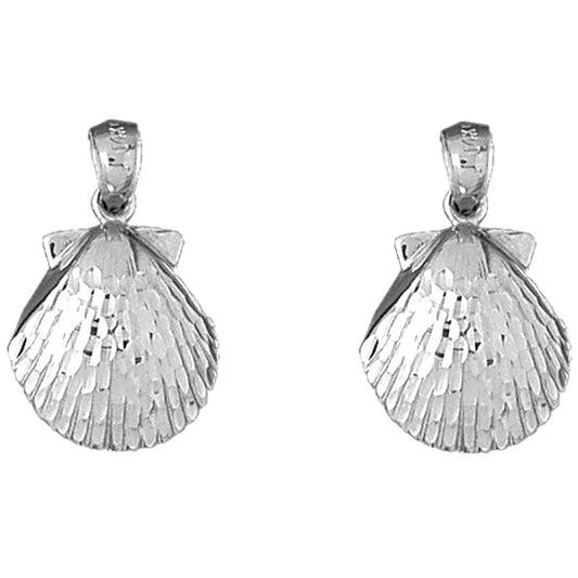 Sterling Silver 24mm Shell Earrings