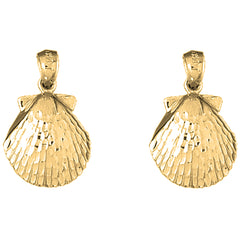 Yellow Gold-plated Silver 24mm Shell Earrings