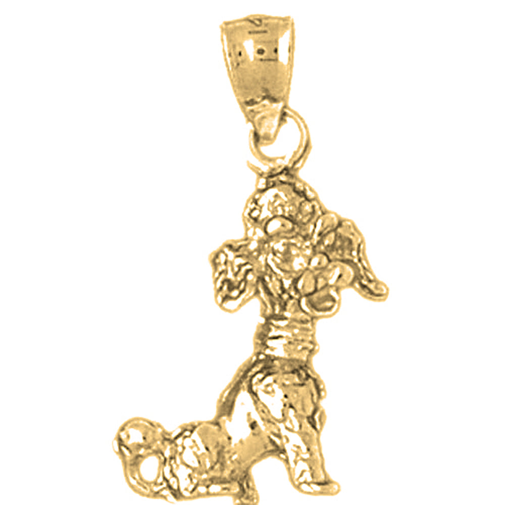 10K, 14K or 18K Gold Poodle Dog Pendant