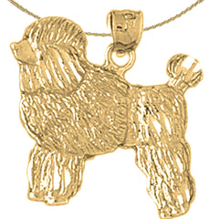 Colgante de perro caniche de oro de 10K, 14K o 18K