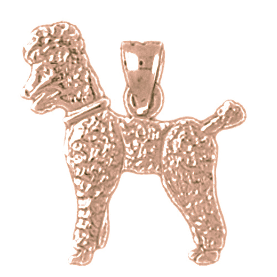 14K or 18K Gold Poodle Dog Pendant
