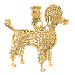 Pudel-Hundeanhänger aus 10 Karat, 14 Karat oder 18 Karat Gold