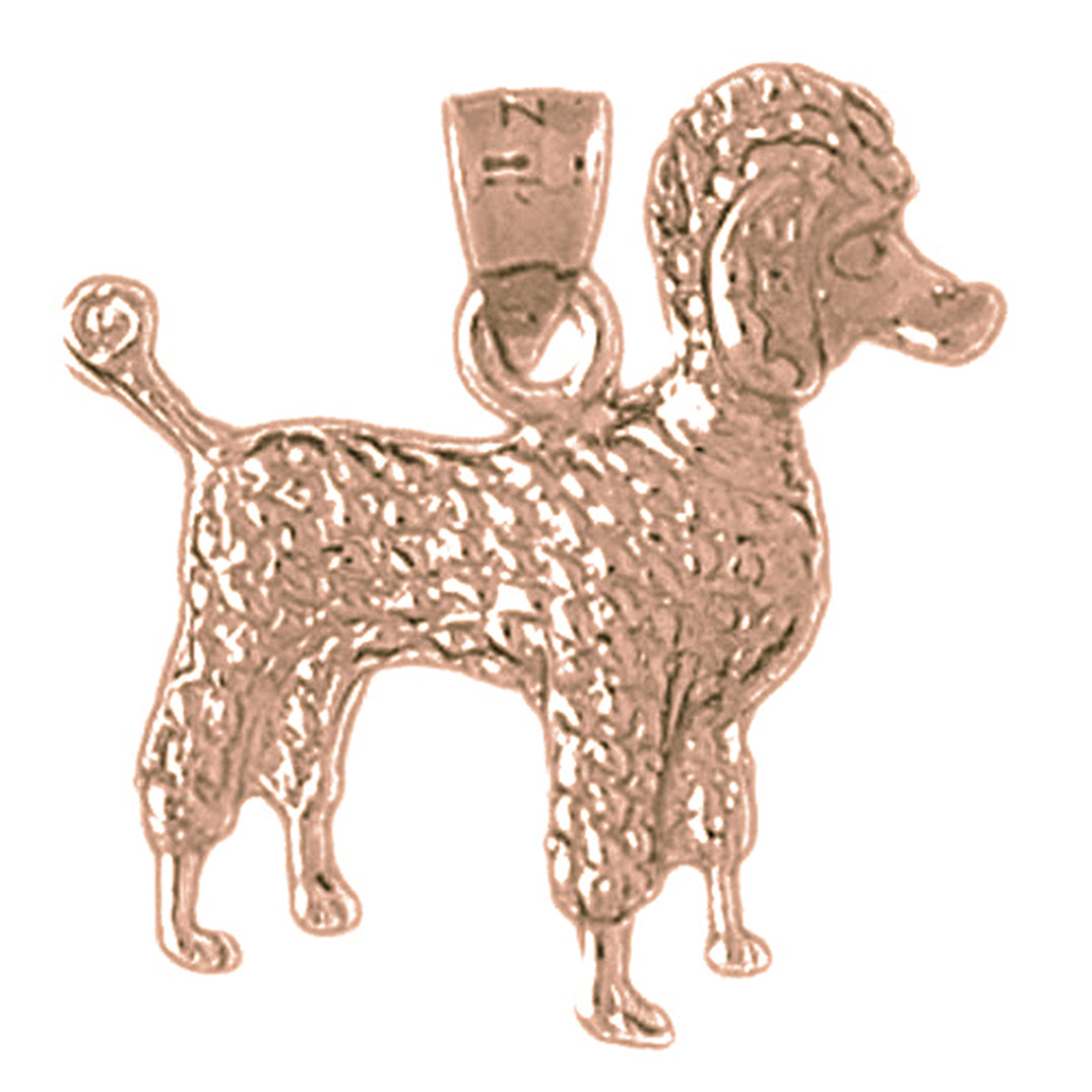 10K, 14K or 18K Gold Poodle Dog Pendant