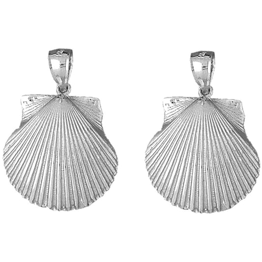 Sterling Silver 31mm Shell Earrings