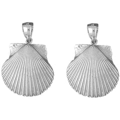 Sterling Silver 31mm Shell Earrings