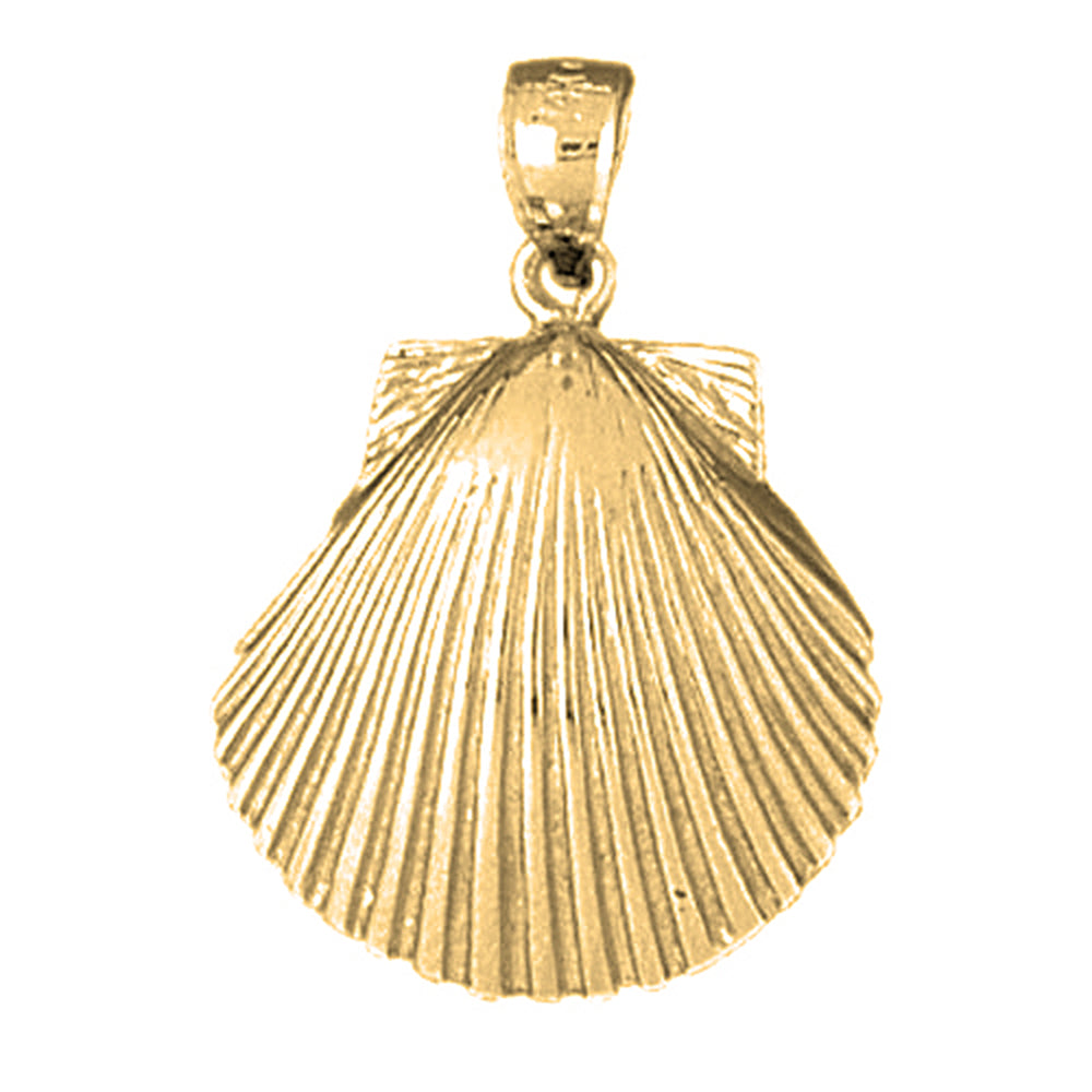 10K, 14K or 18K Gold Shell Pendant