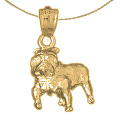 14K or 18K Gold Bulldog Pendant