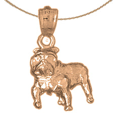 14K or 18K Gold Bulldog Pendant