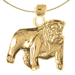 Bulldoggenanhänger aus 10 Karat, 14 Karat oder 18 Karat Gold