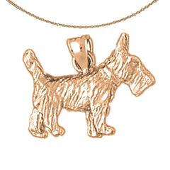 10K, 14K or 18K Gold Terrier Dog Pendant