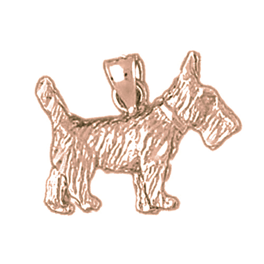 10K, 14K or 18K Gold Terrier Dog Pendant