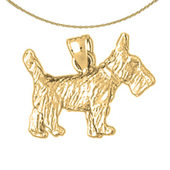 10K, 14K oder 18K Gold Terrier Hundeanhänger