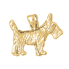 10K, 14K or 18K Gold Terrier Dog Pendant