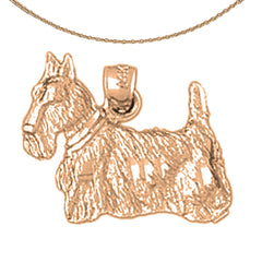 10K, 14K or 18K Gold Terrier Dog Pendant