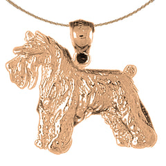 10K, 14K or 18K Gold Terrier Dog Pendant