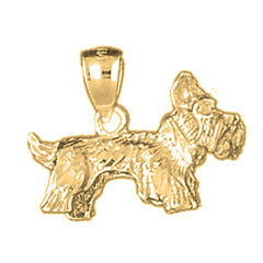 10K, 14K or 18K Gold Terrier Dog Pendant