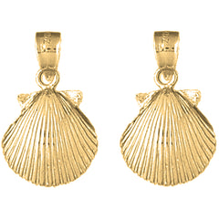 Yellow Gold-plated Silver 23mm Shell Earrings