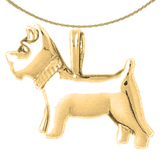 10K, 14K or 18K Gold Terrier Dog Pendant