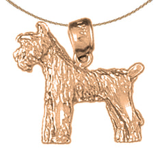 10K, 14K or 18K Gold Terrier Dog Pendant