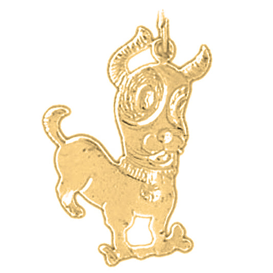 14K or 18K Gold Dog Pendant