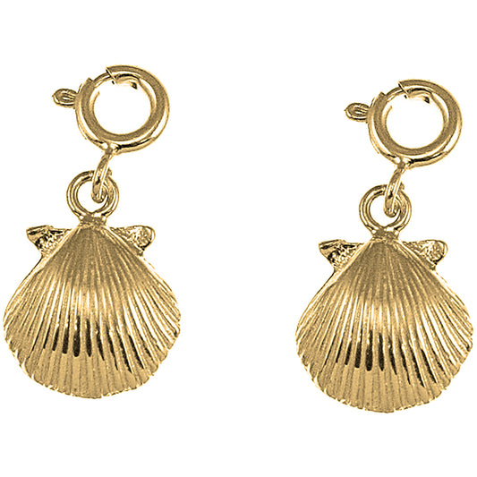 Yellow Gold-plated Silver 20mm Shell Earrings