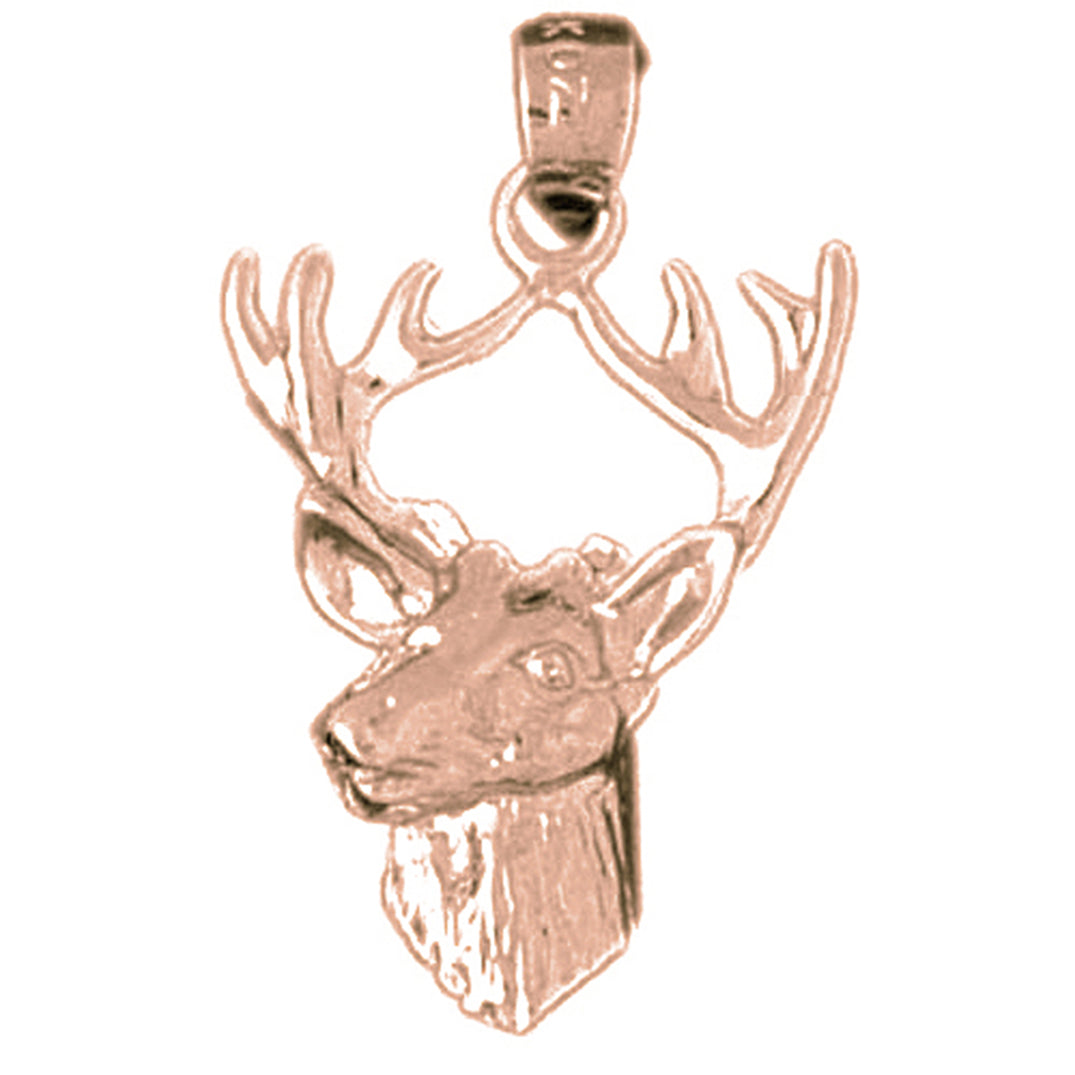 14K or 18K Gold Deer Pendant