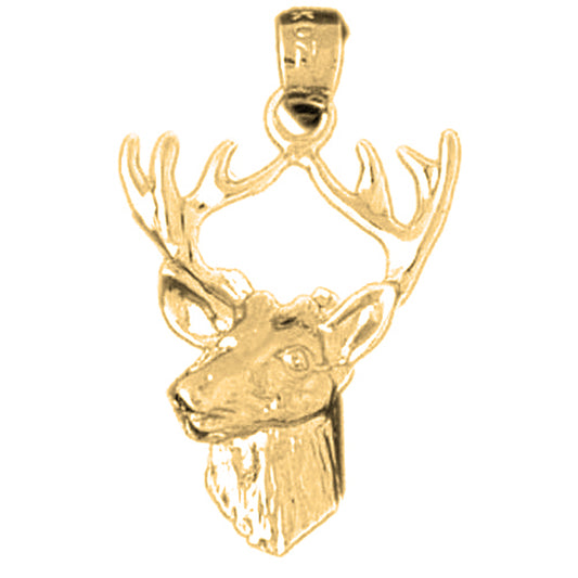 14K or 18K Gold Deer Pendant