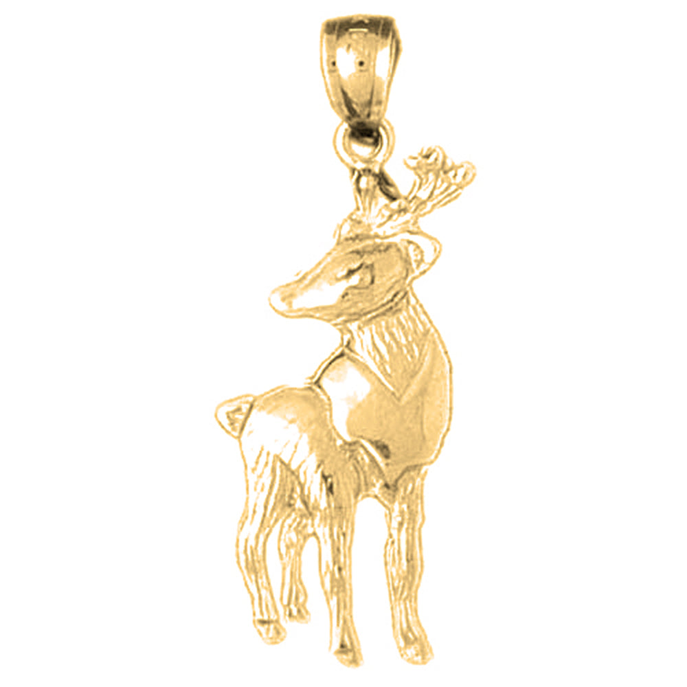 14K or 18K Gold Deer Pendant