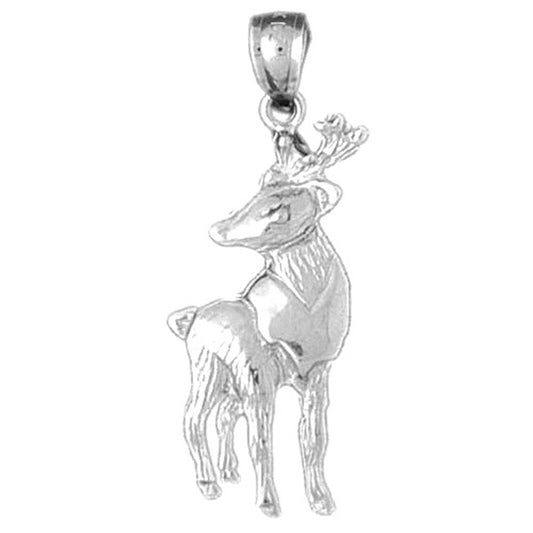 14K or 18K Gold Deer Pendant