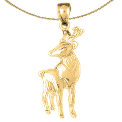 14K or 18K Gold Deer Pendant