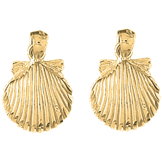 14K or 18K Gold 20mm Shell Earrings
