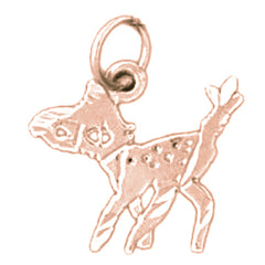 14K or 18K Gold Deer Pendant