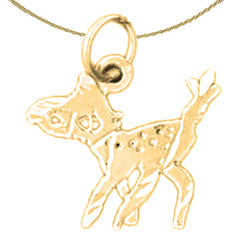 14K or 18K Gold Deer Pendant