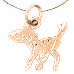 14K or 18K Gold Deer Pendant