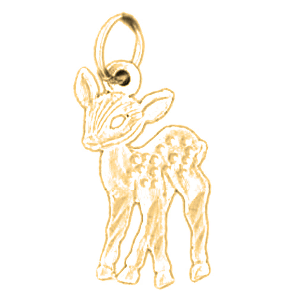 14K or 18K Gold Deer Pendant