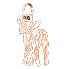 14K or 18K Gold Deer Pendant