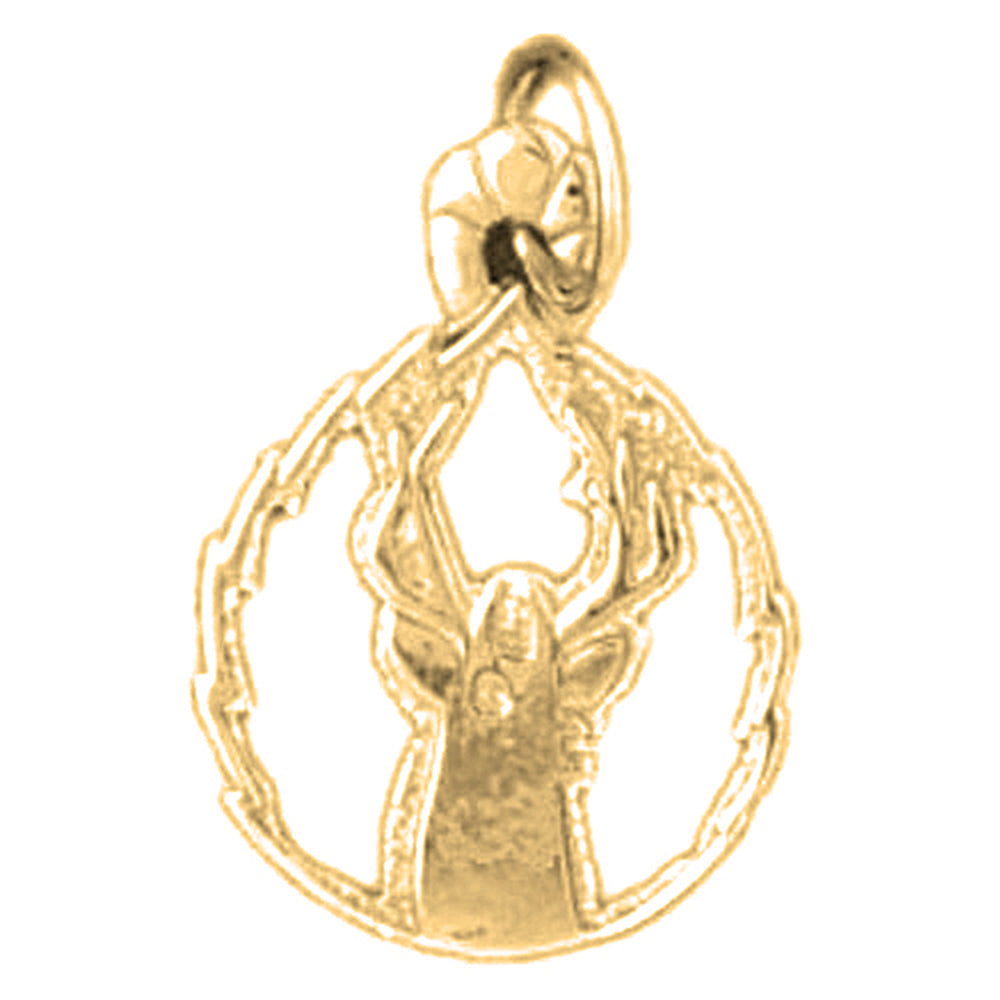 14K or 18K Gold Deer Pendant