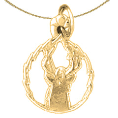 14K or 18K Gold Deer Pendant