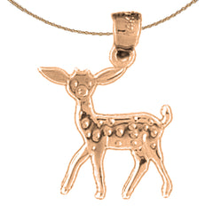 14K or 18K Gold Deer Pendant