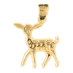 14K or 18K Gold Deer Pendant