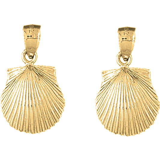14K or 18K Gold 23mm Shell Earrings