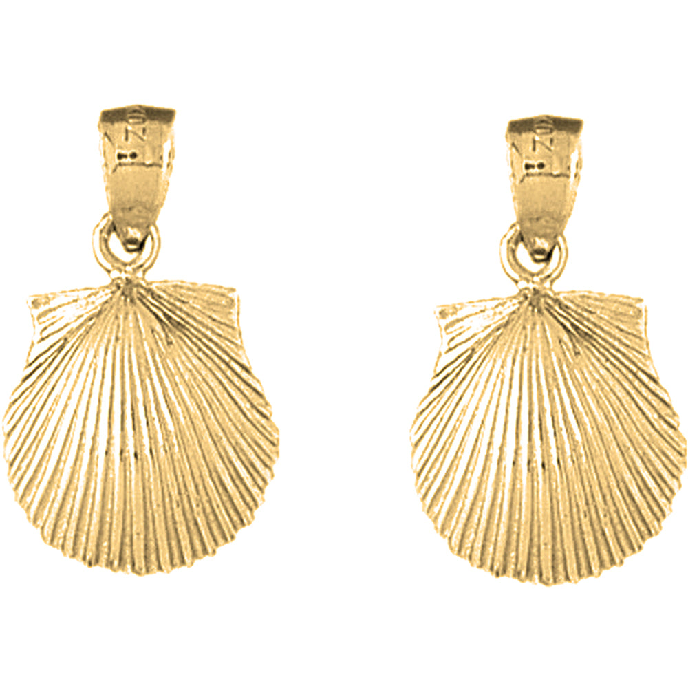 Yellow Gold-plated Silver 23mm Shell Earrings