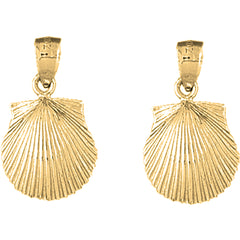 Yellow Gold-plated Silver 23mm Shell Earrings