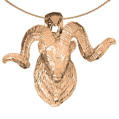 10K, 14K or 18K Gold Ram Pendant