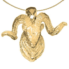 10K, 14K or 18K Gold Ram Pendant