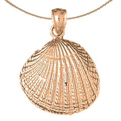 10K, 14K or 18K Gold Shell Pendant