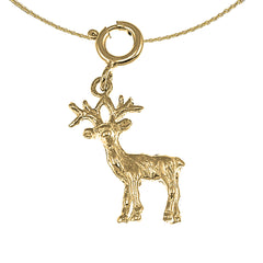 14K or 18K Gold 3D Moose Pendant