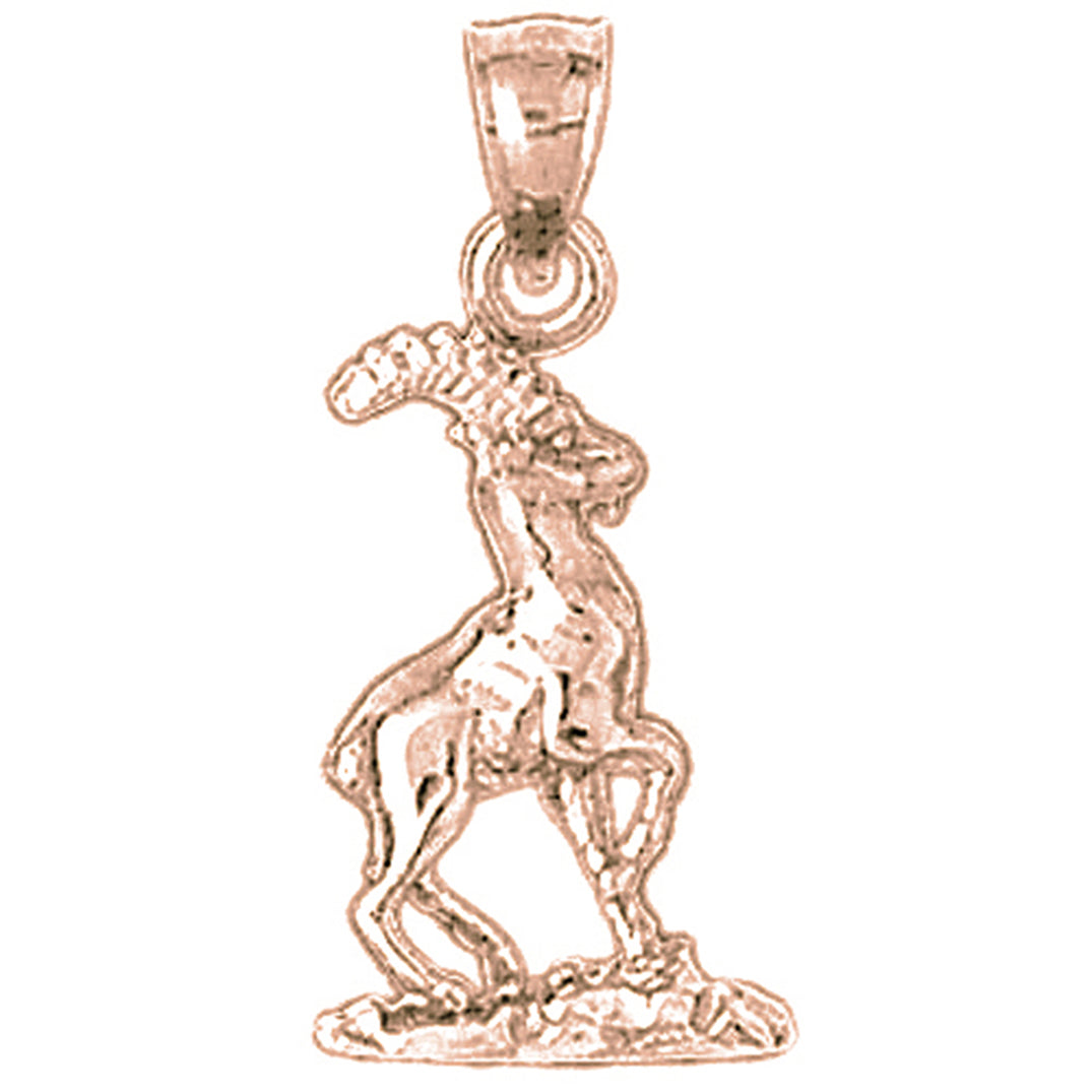 10K, 14K or 18K Gold Moose Pendant