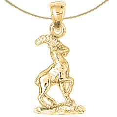 10K, 14K or 18K Gold Moose Pendant