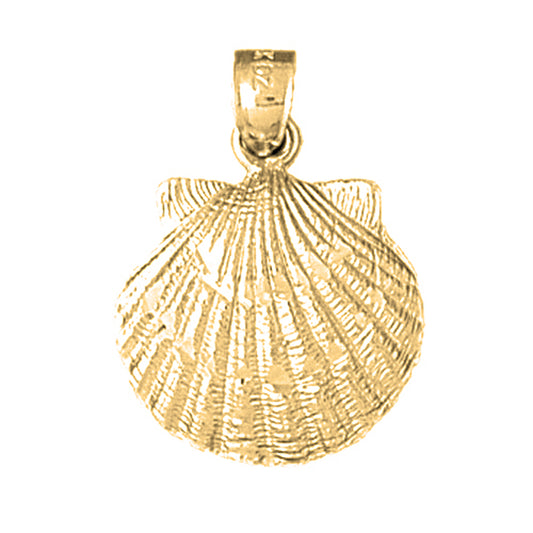 10K, 14K or 18K Gold Shell Pendant